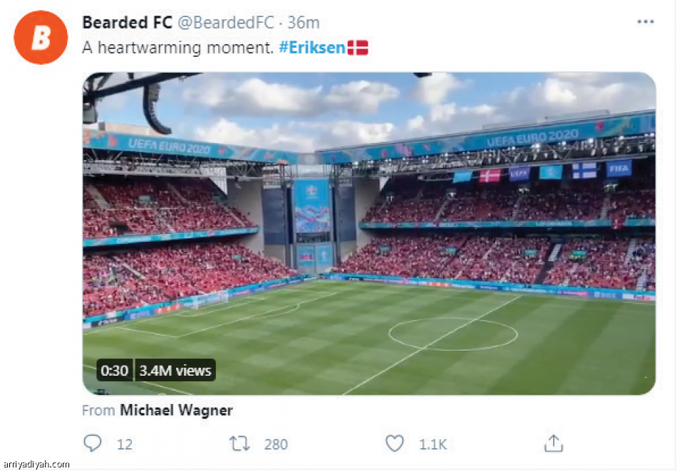 سقوط إريكسن..
181 ألف تغريدة ومنشور