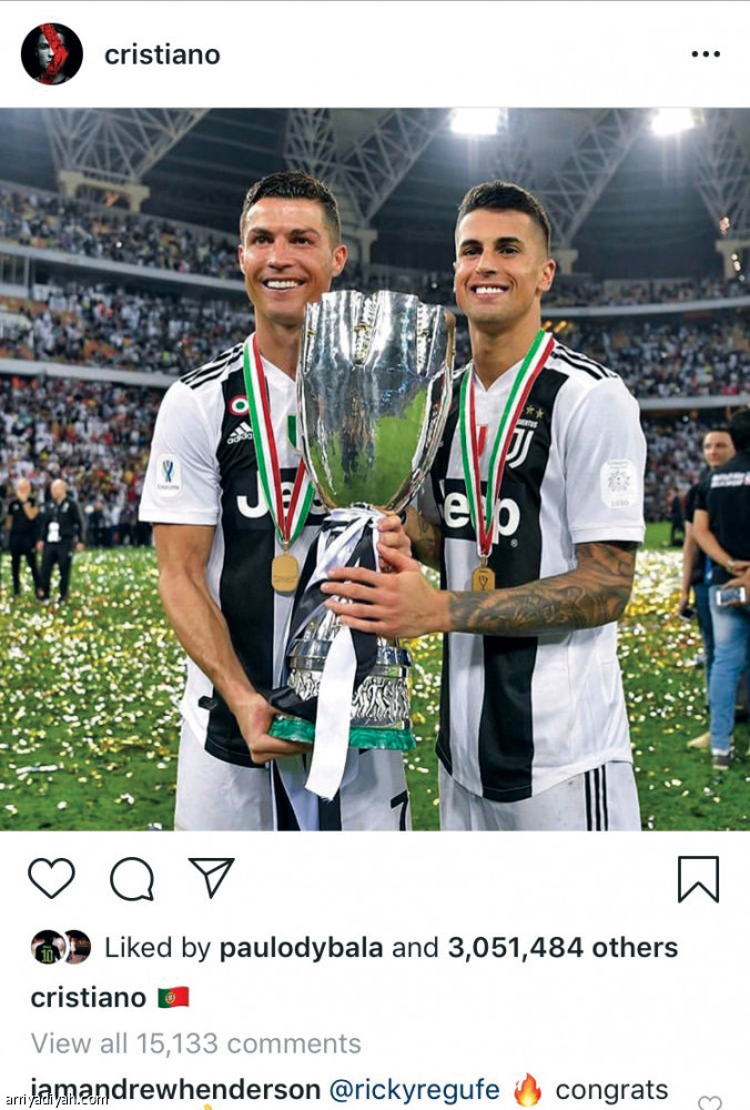 إنستجرام رونالدو 
ينشر احتفالات الجوهرة